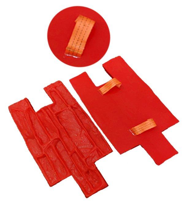 Red Concrete Stamp, Outdoor Landscape,  22 x 12 in / 56 x 30 cm