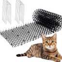 10ft Cat Scat Mat with Spikes Outdoor, Scat Mats for Dogs, Includes 8 Garden Staples (1pack)