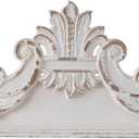 SOFE 39 inch Floral Carved Wall Sculptures French Country Wall Decor, Gorgeous Shabby Chic White Wood Wall Art, Arabesque Over The Door Decor for Farmhouse Living Room Bedroom Entryway Kitchen