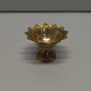 Brass Lotus Akand Diya  Traditional Indian Golden Oil Lamp for Diwali Pooja & Home Temple Decoration, Handmade Engraved Virgin Brass Metal for Thanksgiving & Festivals  Small (Gold) (Small (Pack of 1))