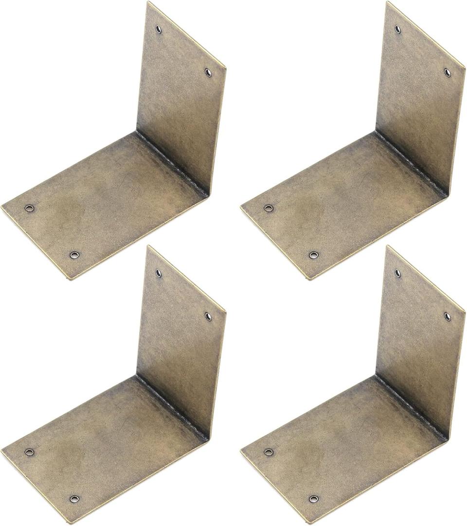 Antique Bronze Corner Brackets Brass Brace 2.36"x1.57"x0.04" Box Right Angle Edge Cover Pack of 4 for Wooden Toolbox,Cabinet,Chest