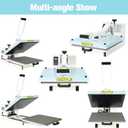 Heat Press 15x15 inch Industrial Quality with Adjustable Pressure, Slide Out Heat Transfer Machine for T-Shirt, Blue