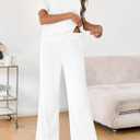 Tankaneo Womens Postpartum Maternity Pajamas 2 Piece Sets Rib Short Sleeve Nursing Tops and Elastic Waist Pants Loungewear (X-Large, White)