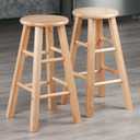 Winsome Element 2-Piece Counter Stool Set, Classic Backless Bar Chairs for Kitchen & Dining Room Seating, Timeless Essential Furniture for Home, Dorm, Apartments 24 In