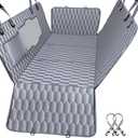 Chumajor Back Seat Extender for Dogs-Supports 400lb,Waterproof Dog Car Seat Cover Hard Bottom-Detachable,600D Heavy Duty Scratch Proof Nonslip Soft, Dog Hammock for Car, SUVs-Grey