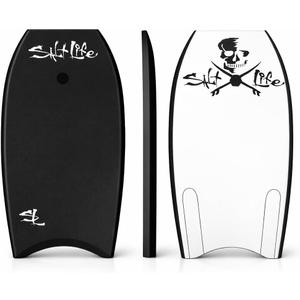 SALT LIFE Boogie Board Bodyboard, EPS Core, HDPE Slick Bottom, Leash, 39'' Green Skull & Hooks