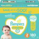 Pampers Swaddlers Diapers, Size 2 (12-18 Pounds), 180 Count