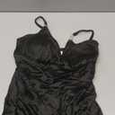 Popilush Women's Sexy Maxi Dress Deep V Neck Ruched Shapewear Dresses Side Slit Formal Cocktail Party Dress, Black, Small