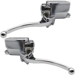 GXARTS 1 Pair Brake Master Cylinder Set Clutch Chrome Levers Compatible with Honda Shadow VTX1800 Compatible with Kawasaki Vulcan for Yamaha Road Star for Suzuki 1990-2007 25mm Left & Right