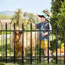 Thealyn Garden Fence 32" H x 24" W (5 Panels, Total 10 ft), Metal Fence Decorative Border Fence, Rustproof Landscape Fencing for Dog, Flower Bed, Yard, Patio, Animal Barrier