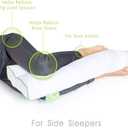 Sleep Yoga Back Sleepers & Side Sleepers, Ergonomically Designed Down Alternative Between & Under Pillow for Knee Support, Hypoallergenic & Washable, 26" x 13" x 3"/One Size White