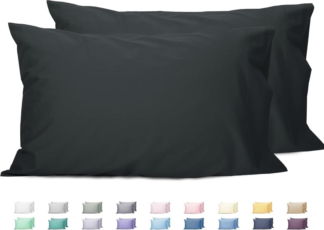 Sunflower King Pillowcases Set of 2, 100% Cotton King Size Pillow Cases 2, 2040 inches Black, Soft and Breathable