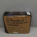 Blissful Diary Reading Pillow, Backrest Pillow with Shredded Memory Foam for Adult & Children, Designed for Bed and Couch Sitting Up, Includes Arms, Pockets and Washable Cover, Light Gray