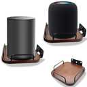 Counlisha Universal Speaker wall Mount,Secure Adjustable Real Wood wall Bracket Holder,Small Speakers Shelves for Bose,homepod,JBL,Sonos,Sony,KEF,Google,Roku (Walnut,2 Pack)