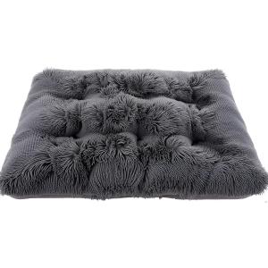 Small Dog & Cat Bed, Washable Warm Winter Fluffy Heated Calming Dog Crate Bed for Small Size Pets, Supportive Plush Crate Pad for Dogs (18 * 12", Dark Grey)