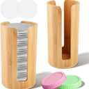 2 Pack Mason Jar Lid Organizer, Bamboo Vertical Storage Holder for Home Kitchen Organization & Tumbler Lids, Wooden Storage Accessories for Mason/Canning/Bamboo Lids(Wide & Regular Mouth)