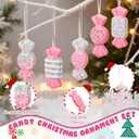 12 Pack Pastel Candy Christmas Tree Ornament Set Colorful Candy Hanging Pendant Decoration Pastel Xmas Ornaments Crafts Decor for Home Holiday Birthday Party Supplies