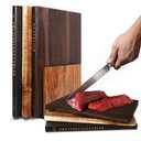 Book Cutting Board Set of 3 With Stand, Solid Acacia Cutting Boards That Look Like Books, Decorative Cutting Board Book Set for Kitchen, Unique Book Cutting Boards Gift