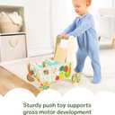 Melissa & Doug Wooden Shape Sorting Grocery Cart Push Toy and Puzzles - Pretend Play Grocery Toys, Sorting and Stacking Toys for Infants and Toddlers Ages 1+ - FSC-Certified Materials