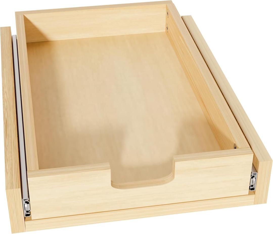 Grehitk Pullout Cabinet Organizer, 14''W×21''D×3''H Slide Out Shelves for Kitchen Cabinets, Pull out Drawers for Kitchen Cabinets, Pantry, Bathroom, & Storage Organization