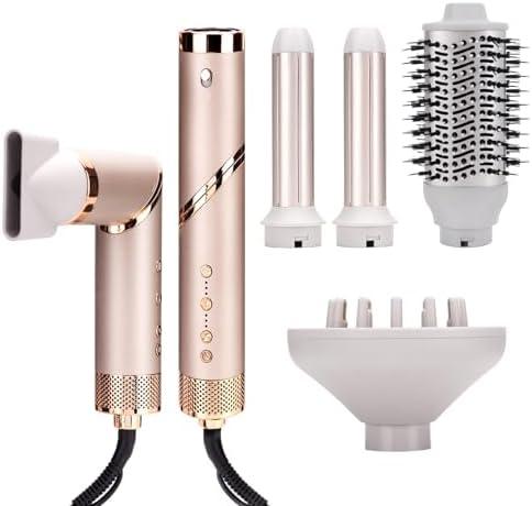 Hupifaz 5 in 1 Hot Air Styler and Blow Dryer Brush, Auto Wrap Airstyler with Diffuser, High Speed 110000 RPM Flex Hair Dryer, Fast Drying Multi Style for Straight, Volumize, Wavy and Curly