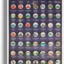 AnairsMo US National Parks Map Tracker, National Park Checklist with All 63 Illustrated Wooden Pins, Gifts for National Park Lovers, Couples, Families & RV Travelers