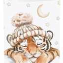 Clastyle Sleeping Animal Baby Laundry Hamper Kid Storage Basket Boys Girls Gift Toy Box Collapsible Clothes Organizer Nursery Bin for Bedroom,Tiger,36 * 45 cm