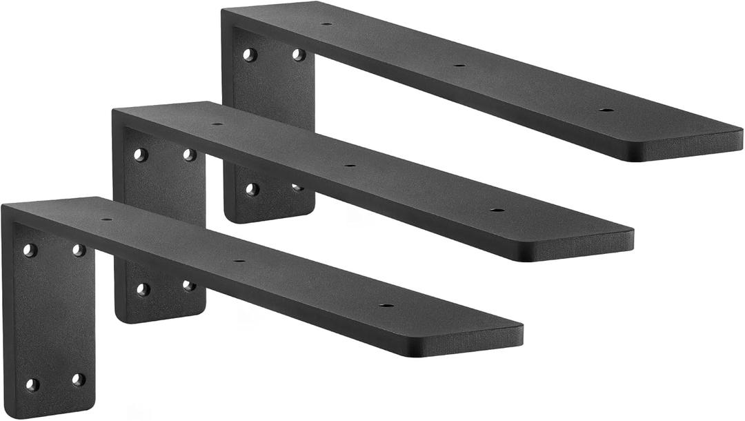 Countertop Support Bracket 3/8" Thick Heavy Duty Shelf Bracket 3 Pack 16in L Shape Shelf Bracket for Granite Quartz Wood Laminate Countertop (16" x 6" x 2.5