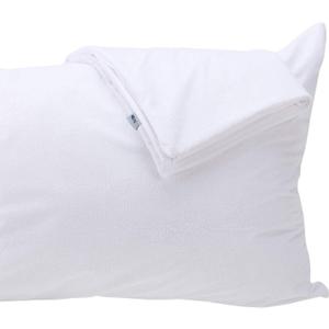 Kingnex Feather Proof Pillow Protectors King Size with Zipper Set of 2-100% Waterproof - Down Proof Terry Surface (White)