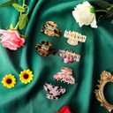 WILLBOND 6 Pieces Medium Hair Claw Clips for Thin Hair 2.6 Inch Tortoise Shell Clip Banana Jaw Hairpin French Style Barrettes Head Accessories for Women Girls(Retro Patterns)