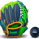 Franklin Sports Kids Baseball Glove + Foam Ball Sets - Meshtek Youth Teeball Gloves for Kids + Toddlers - Left + Right Hand Throw - 9.5" Inch (Navy/Lime/Orange)