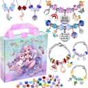Charm Bracelet Making Kit & Unicorn/Mermaid Girl Toy- ideal Crafts for Ages 8-12 Girls who Inspire Imagination and Create Magic with Art Set and Jewelry Making Kit