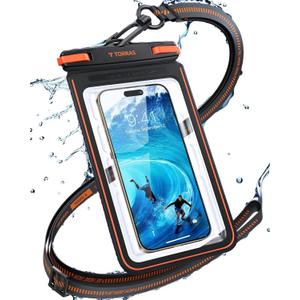 TORRAS IPX8 Waterproof Phone Pouch Floating, Underwater Screen Touchable, Water Proof Case with Lanyard for iPhone 16 Pro Max 15 S25, Cellphone Dry Bag Cruise Essentials 7.0 inch, Black