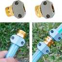 Hourleey Garden Hose Repair Kit, 2 Sets Aluminum Alloy Garden Hose End Mender, Male and Female Water Hose Repair Fittings, Fit 5/8" and 3/4" Connector, with 4 Extra Hose Washers