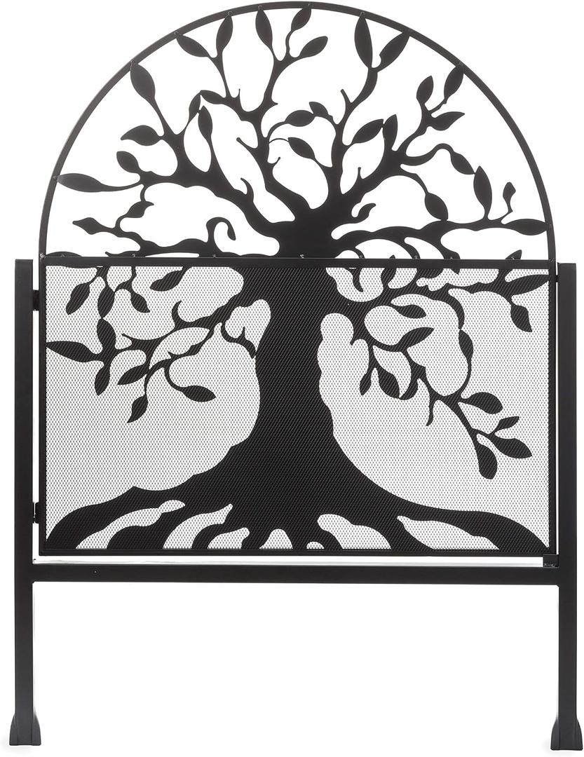 Plow & Hearth Arched Tree of Life Garden Gate | Laser-Cut Design | Metal | Black/Bronze Finish | Versatile | 36" W x 1¼"D x 36" H | Latch Closure