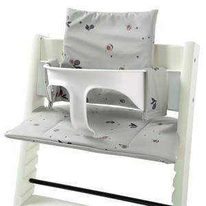 Baby Cushion Set Soft and Comfort High Chair Cushion for Infant, Toddler High Chair Accessories Easy to Clean and Install, Fig Grey