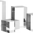 KCGANI Clear Polished Acrylic Cube Cylinder Round Photo Props, Transparent Solid Acrylic Display Blocks for Photography Boutique Jewelry Cosmetic Crafts Closet Show, 4 Pcs (Transparent Cube)
