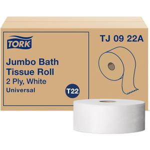 Tork Jumbo Toilet Paper Roll White T22, Universal, 2-ply, 12 x 1000', TJ0922A