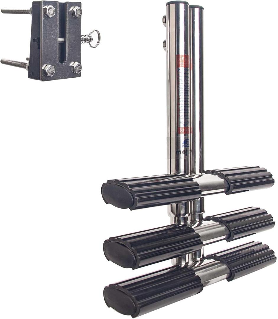 3-Step Stainless Steel Dive Ladder - Heavy Duty Telescoping Boat Ladder for Marine, Yacht, RV, Pontoon & Pool Use