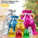 WXJ13 20 Pieces Christmas Gift Bags, Drawstring Gift Bags, Christmas Wrapping Bags with Drawstring Ribbons, Gift Bags Assorted Sizes Inserted Tags for Wrapping Holiday