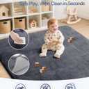 SEPARO Thick Baby Play Mat for Floor,50 x 50 Playpen Mat,Tummy Time Foam Mats,Ultra Soft Support & Plush Feel,Easy Care with Non-Slip Cushioned for Infant,Kids and Toddler Crawling, Dark Grey