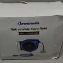 DEWENWILS Retractable Extension Cord Reel, 75 FT Heavy Duty Power Cord, 14/3C SJTOW Retractable Cord Reel, Lighted Triple Outlets, 10A Circuit Breaker, Wall/Ceiling Mount, UL Listed, Blue