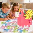 Gloween Valentines Day Boxes and Cards for Kids Classroom School Exchange, Great Valentines Gifts Party Favors for Boys Girls (1 Unicorn Box, 32 Valentine Cards, 1 Teacher Card)