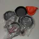 4 Inch Mini Cast Iron Skillet Set with Silicone Mitt, Small Frying Pan with Handle, Pre Seasoned Mini Skillets for Camping, Kitchen Cooking, Indoor and Outdoor (Black)