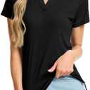 Women's Polo Shirts Short Sleeve Quick Dry UPF 50+ Sun Protection Business Casual Collared Shirt Tennis Golf Shirt Work Tops (Black, XL)