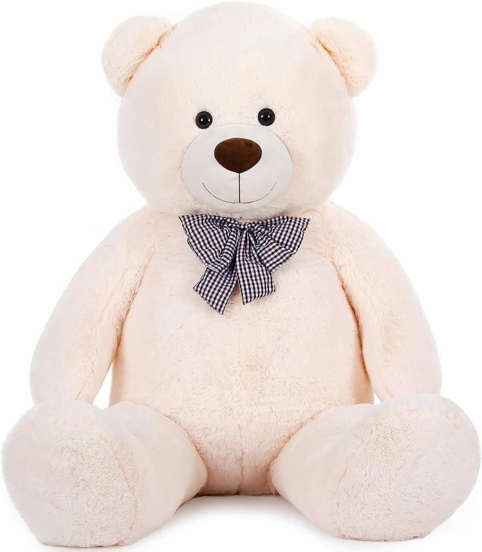 Toys Studio 5 Feet Teddy Bear, 59'' Giant Big Bear Stuffed Animal Lifesize Bear for Baby Shower Centerpieces, Large Plush Toy for Kids Girls Valentine's Day Christmas Birthday, White