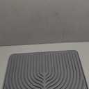 Kitchen Drying Mat for sink with a bulged edge,10"14"18"20"Silicone Dish Drying Mat with built-in Drain Spout, Rubber Dish Mat for Kitchen (18"12"gray)