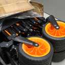 EchoSmile Collapsible Foldable Extended Wagon with 500Lbs Weight Capacity, 300L Folding Utility Wagon Cart with Big All-Terrain Wheels for Beach,Sport,Garden&Grocery (Black&Orange)