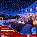 750 LED 240FT Blue Birthday Party Decorations String Lights with 12 Modes Timer Dimmable, Waterproof Green Wire Christmas Lights Outdoor, Plug in Fairy Lights for Wedding, Ocean Party, Xmas Decor