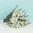 Yastouay 18 Pcs Babys Breath Artificial Flowers Bluk with Faux Eucalyptus Stems Leaves, Fake Flowers Bouquets Silk Baby's Breath Flowers for Wedding Home Party DIY Decoration (White)